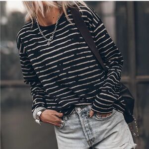 Mikuta Striped Black Longsleeve Shirt - Size Small